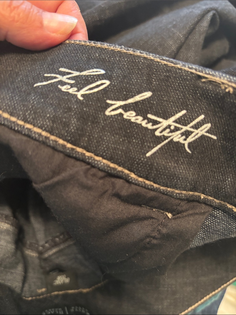 White House Black Market Black Wide Leg Jeans with Contrast Stitching - Picture 7 of 7